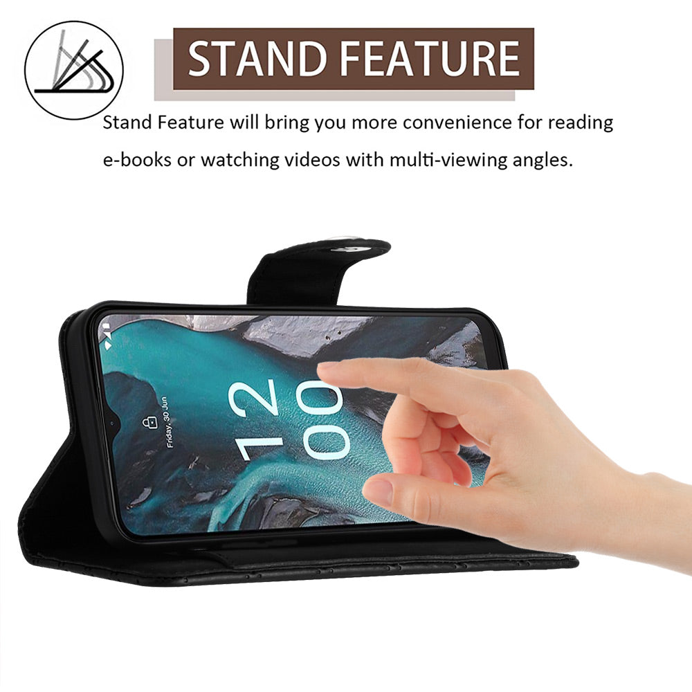 YB Imprinting Series-8 for Nokia C22 Leather Case with Hand Strap Wallet 7 Card Slots Cover YB Imprinting Series-8 for Nokia C22 Leather Case with Hand Strap Wallet 7 Card Slots Cover